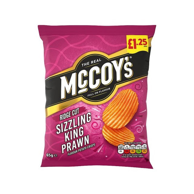 McCoy's Sizzling King Prawn Crisps 65g