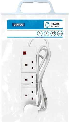 Status 4 Way 2 Metre Extension Lead