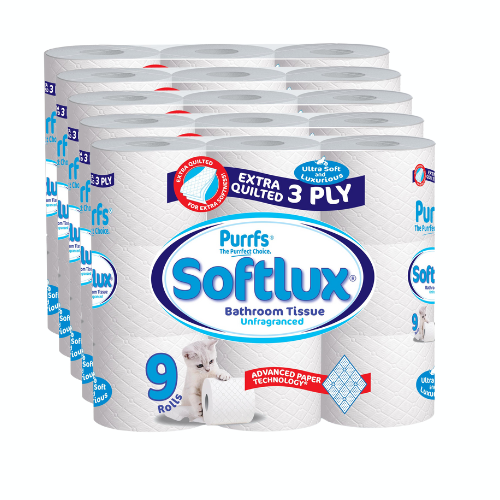135 Softlux Toilet Rolls 3 Ply Bathroom Tissue Paper 45 x 3 135 Rolls Original Scented Wipes Toilet Tissue