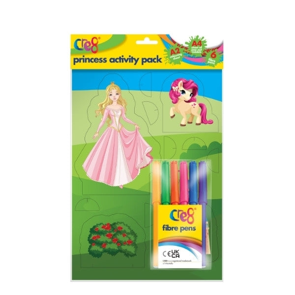 Cre8 Princess Activity Pack with 6pk Fibre Pens