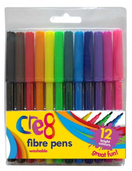 Cre8 12 Pack Fibre Pens