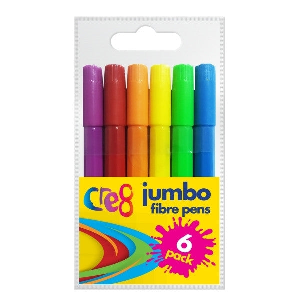 Jumbo Fibre Pens 6Pk