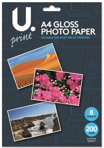 A4 Gloss Photo Paper 8 Sheet