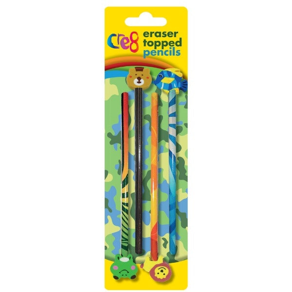 Cre8 Boys Pencils & Eraser Top Set