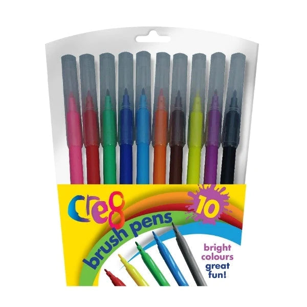 Cre8 10 Pack Brush Pens Assorted