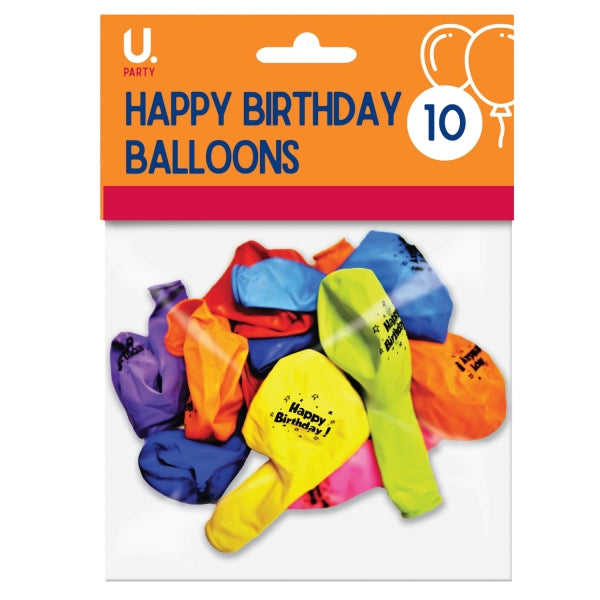 Happy Birthday Balloons, 10pk