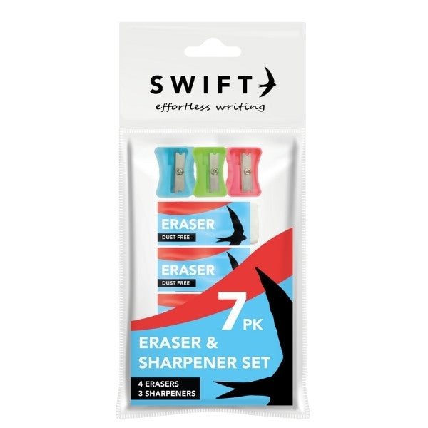 Swirl Eraser & Sharpener Set 7 Pack