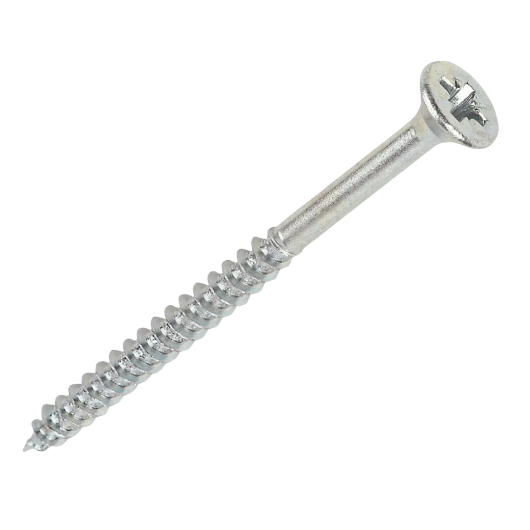 FastPak 12 X 4'' Pozi Csk Hardened Twinthread Woodscrews Zinc 6 Per Pack