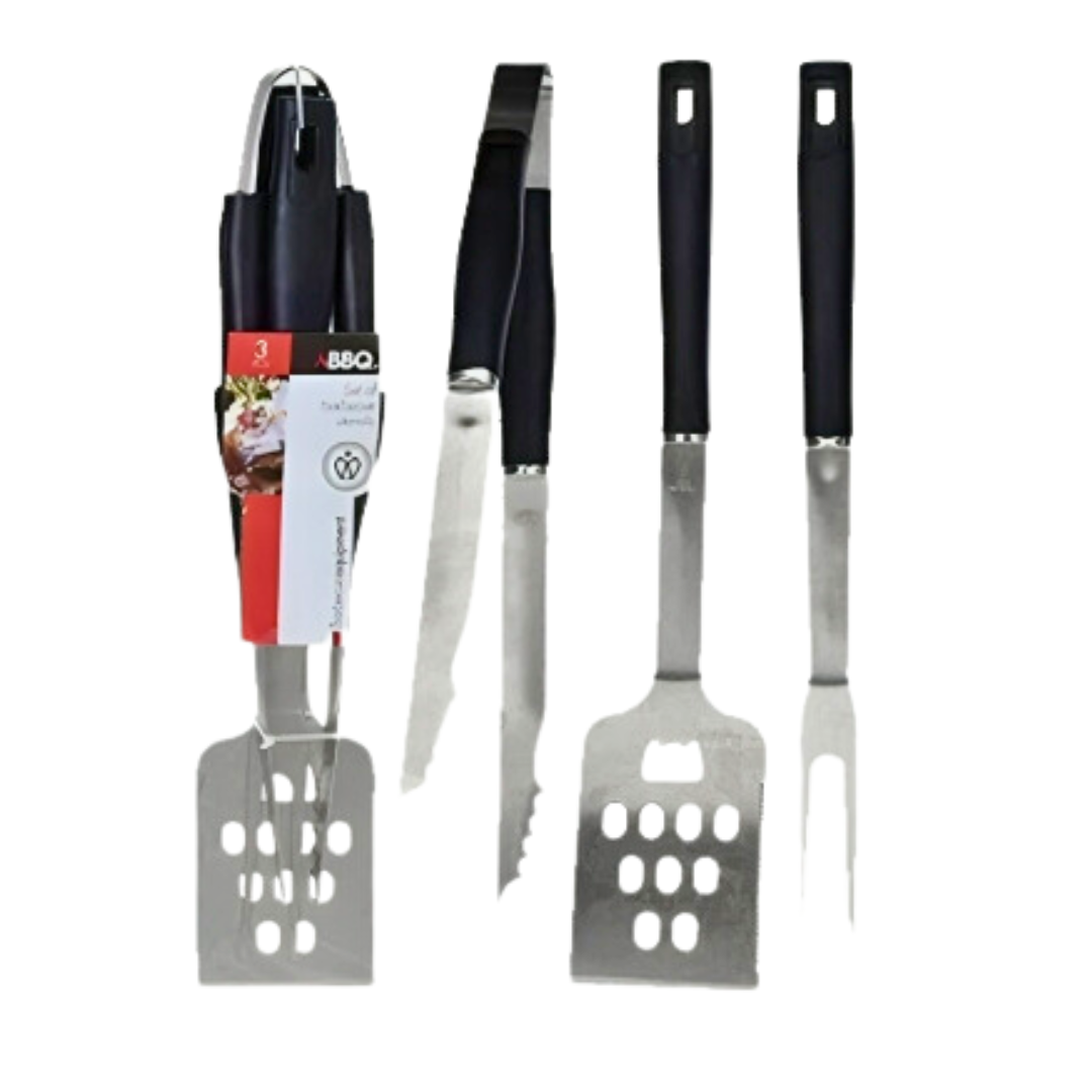 BBQ Utensil Set Stainless Steel 3Pc