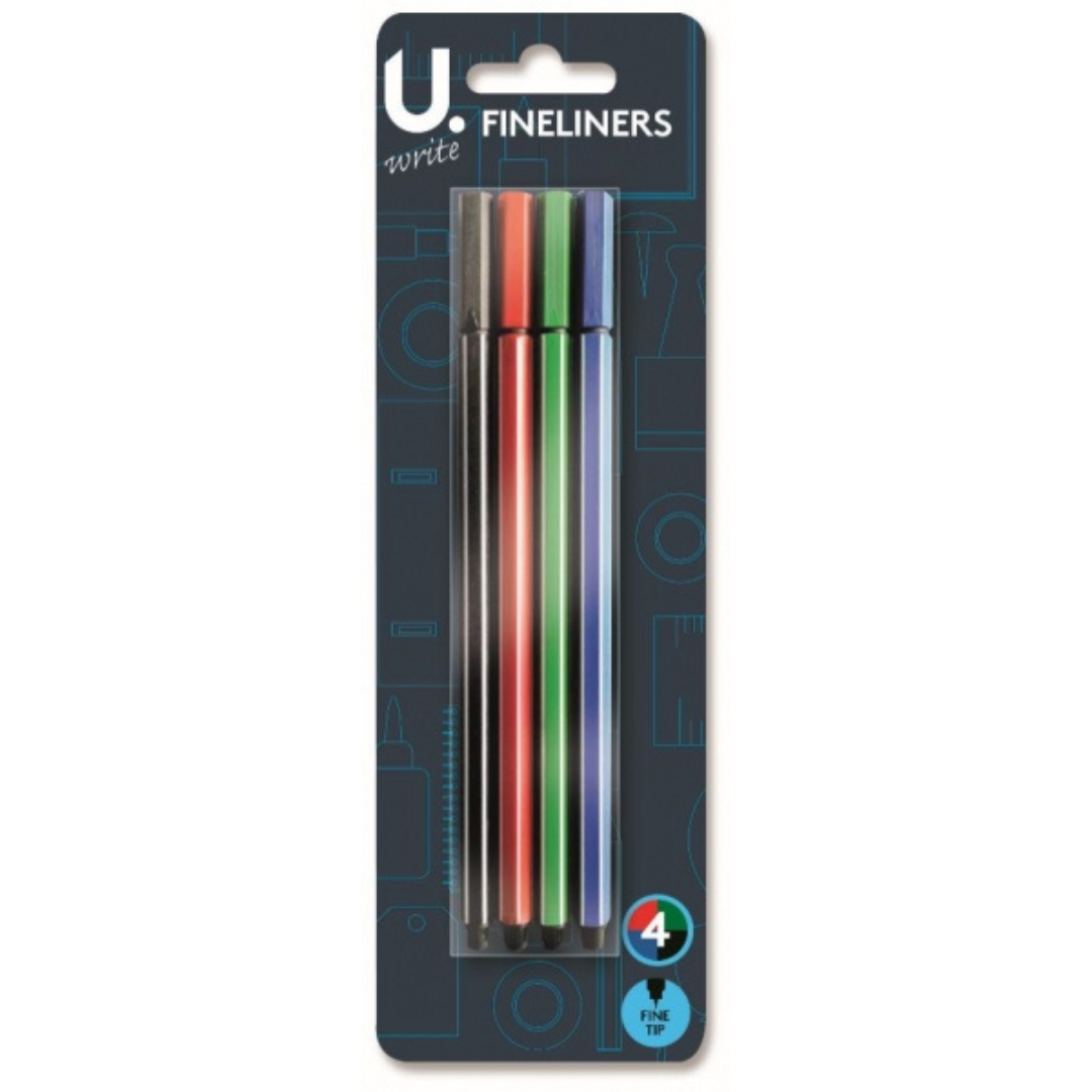 4 Assorted Fineliners Fine Tip Pen