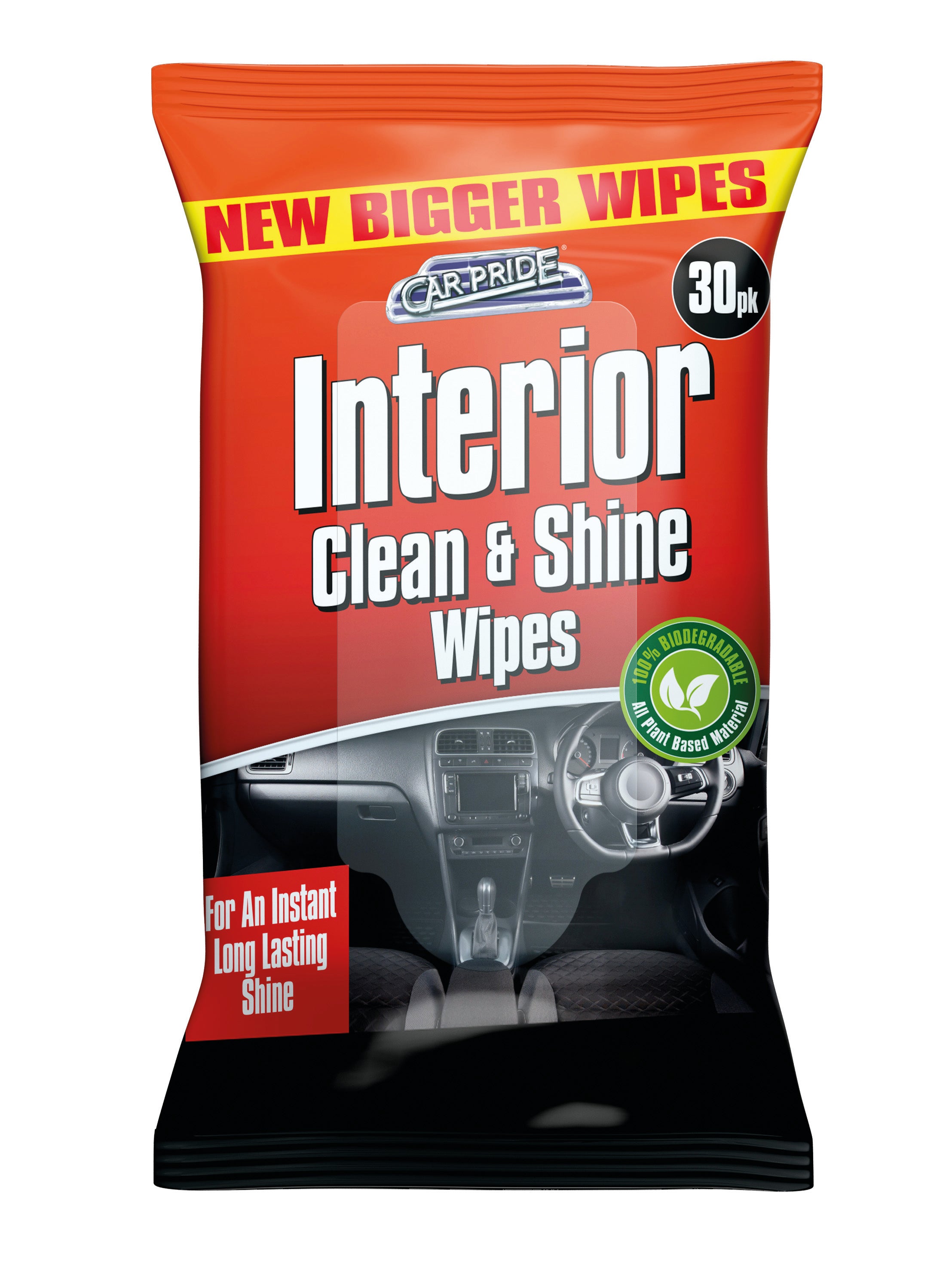Car Pride Interior Dash Biodegradable Wipes 30pk