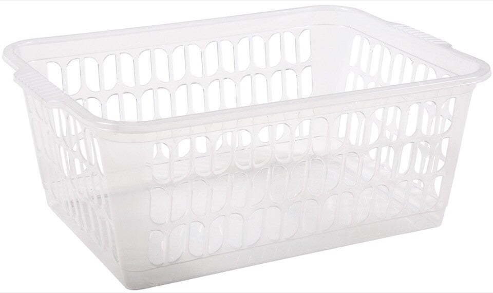 Wham Large Handy Storage Basket Clear Multipurpose Plastic Organizer