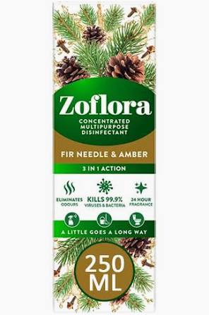 Zaflora Concentrated Multipurpose Disinfectant Pine Needle and Amber 3 in 1 250ml