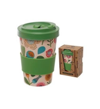 Bamboo Composite Autumn Floral Screw Top Travel Mug