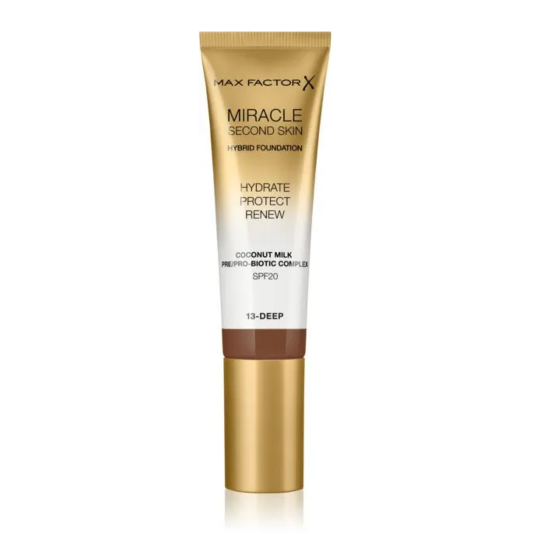 Max Factor Miracle Second Skin Hydrating Foundation 13-Deep 30Ml