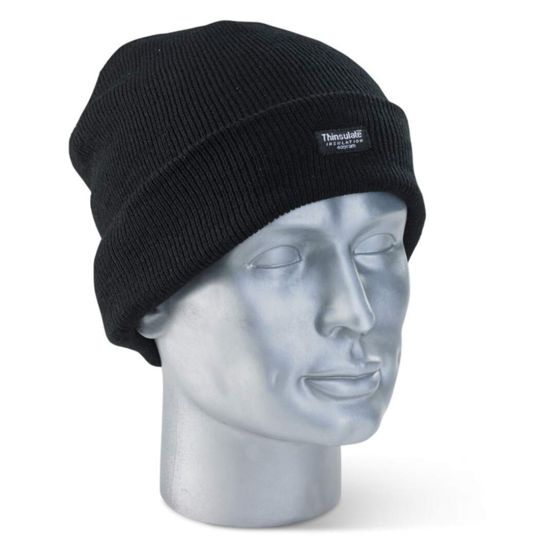 Thinsulate Beanie Hat Lined, Unisex, Black/Grey