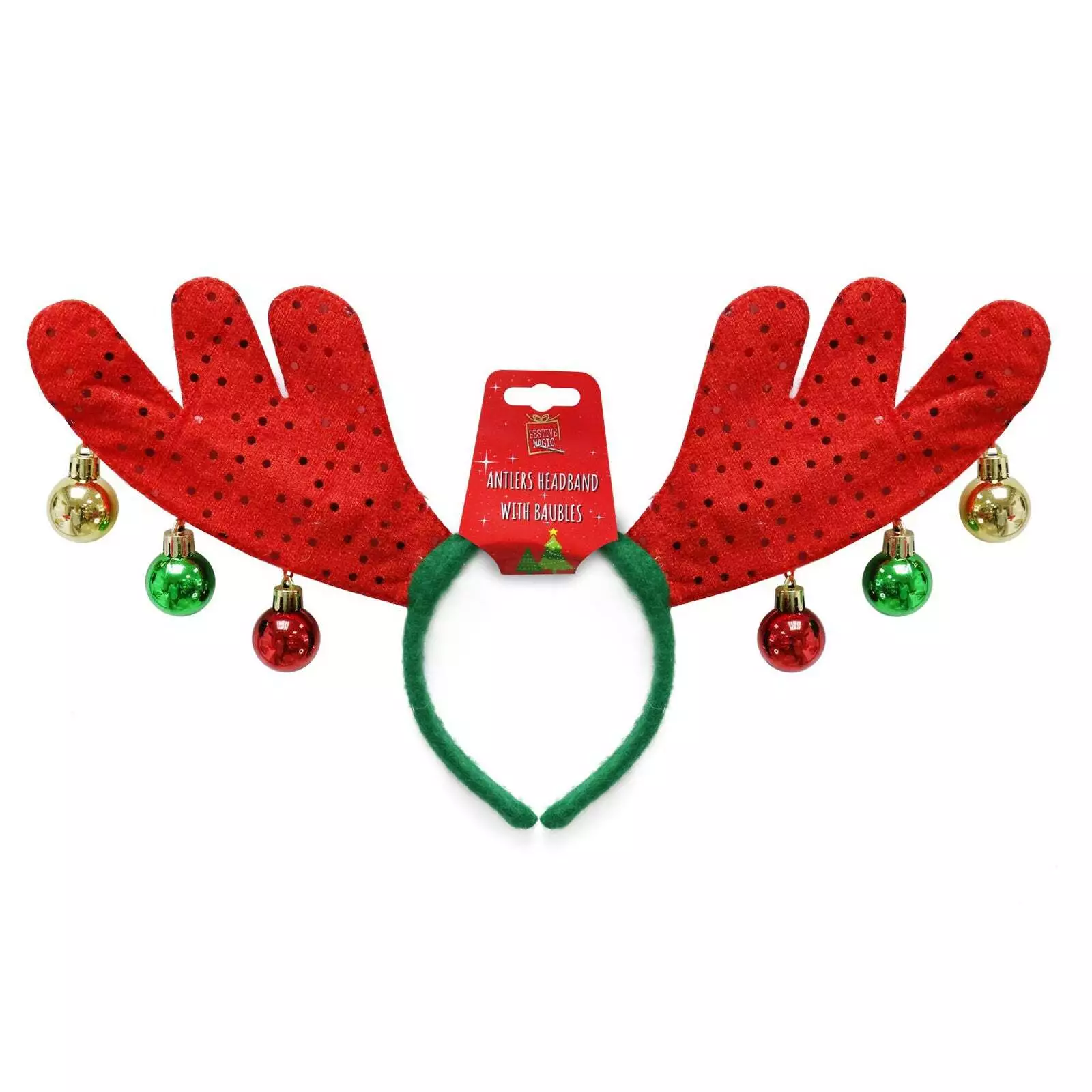 Christmas Reindeer Antlers Headband With Baubles