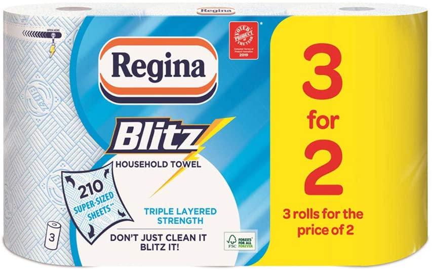 Regina Blitz 12 Rolls Original Kitchen Rolls (Free Shipping)