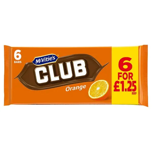 McVities CLUB Orange 6 Bars 132g