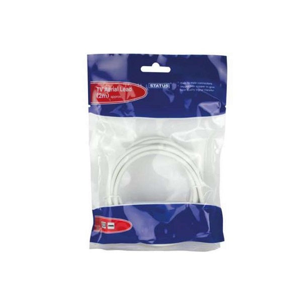2 Meter White Tv Aerial Lead