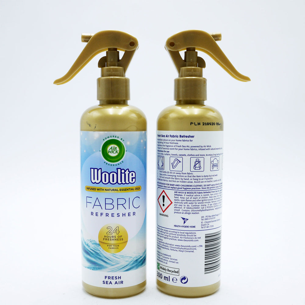 Air-Wick-Woolite-Fabric-Refresher-Spray-Fresh-Sea-Air-Clothes-Carpet-300ml