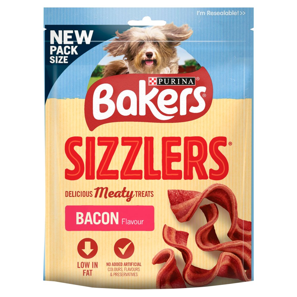 Bakers sizzlers meaty treat bacon flavour