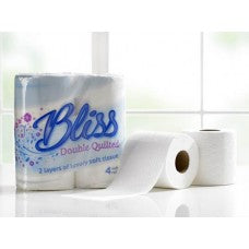 50 Cases Bliss Double Quilted Toilet Roll (10x 4Rolls Per Case)