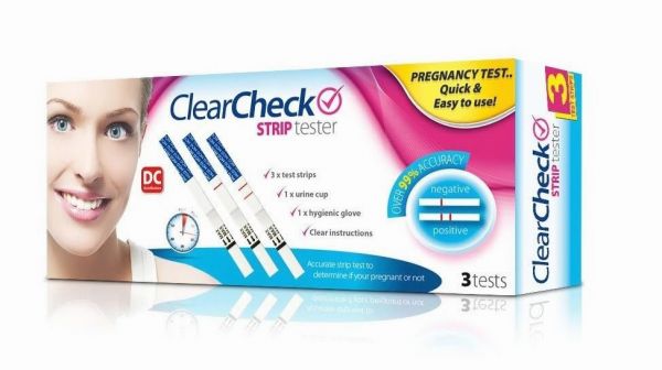 CLEAR CHECK 3pk Strip Pregnancy Tests