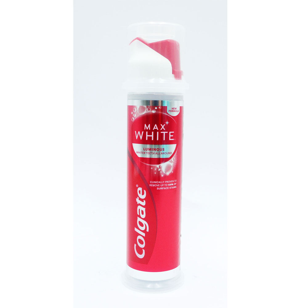 Colgate Toothpaste Max White Luminous Pump 100ml | High Quality Tissue Product Online - Product Image