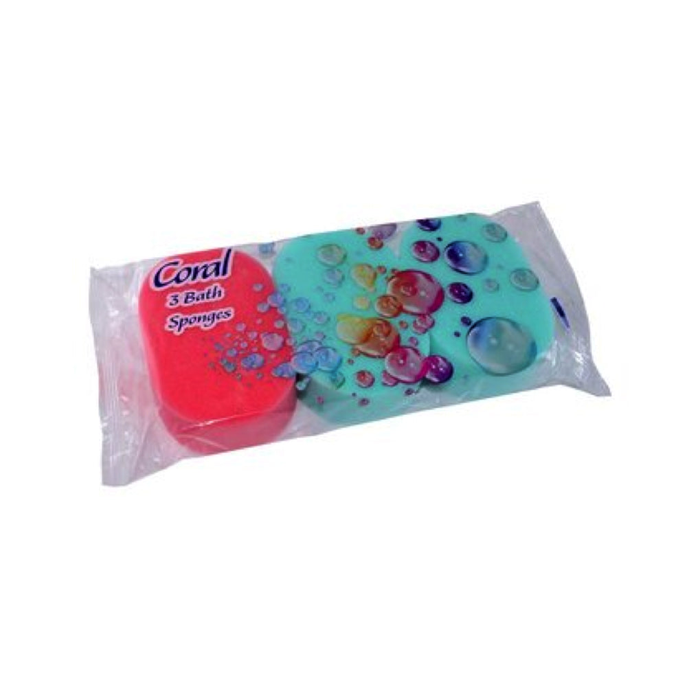 Coral-3-Pack-Oval-Bath-Sponges