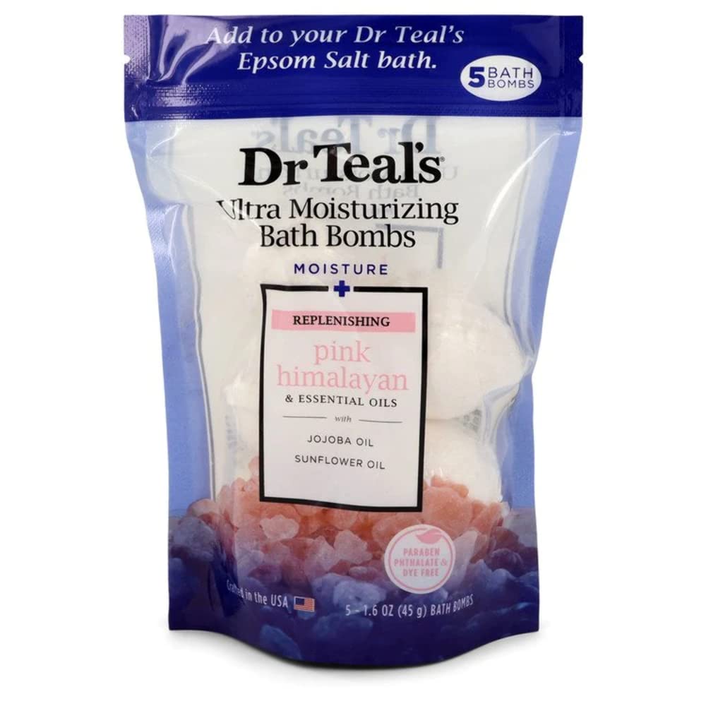 Dr Teals Ultra Moisturising Bath Bombs Pink Himalayan 5pk