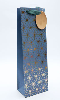 Gift Bag Bottle Grey Geometric