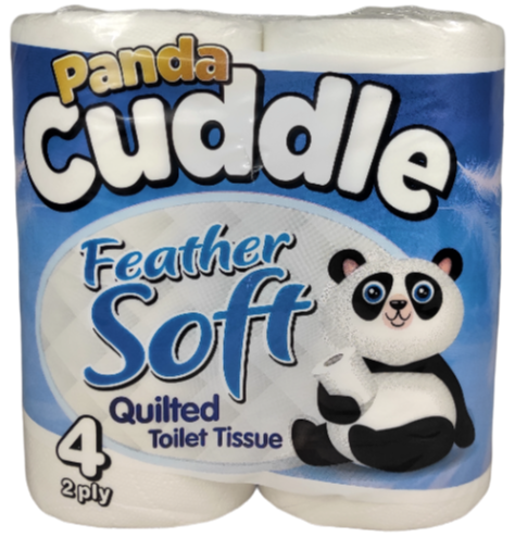 80 Rolls of Panda Cuddle Feather Soft Quilted Classic 2 Ply 200 Sheets Toilet Tissue