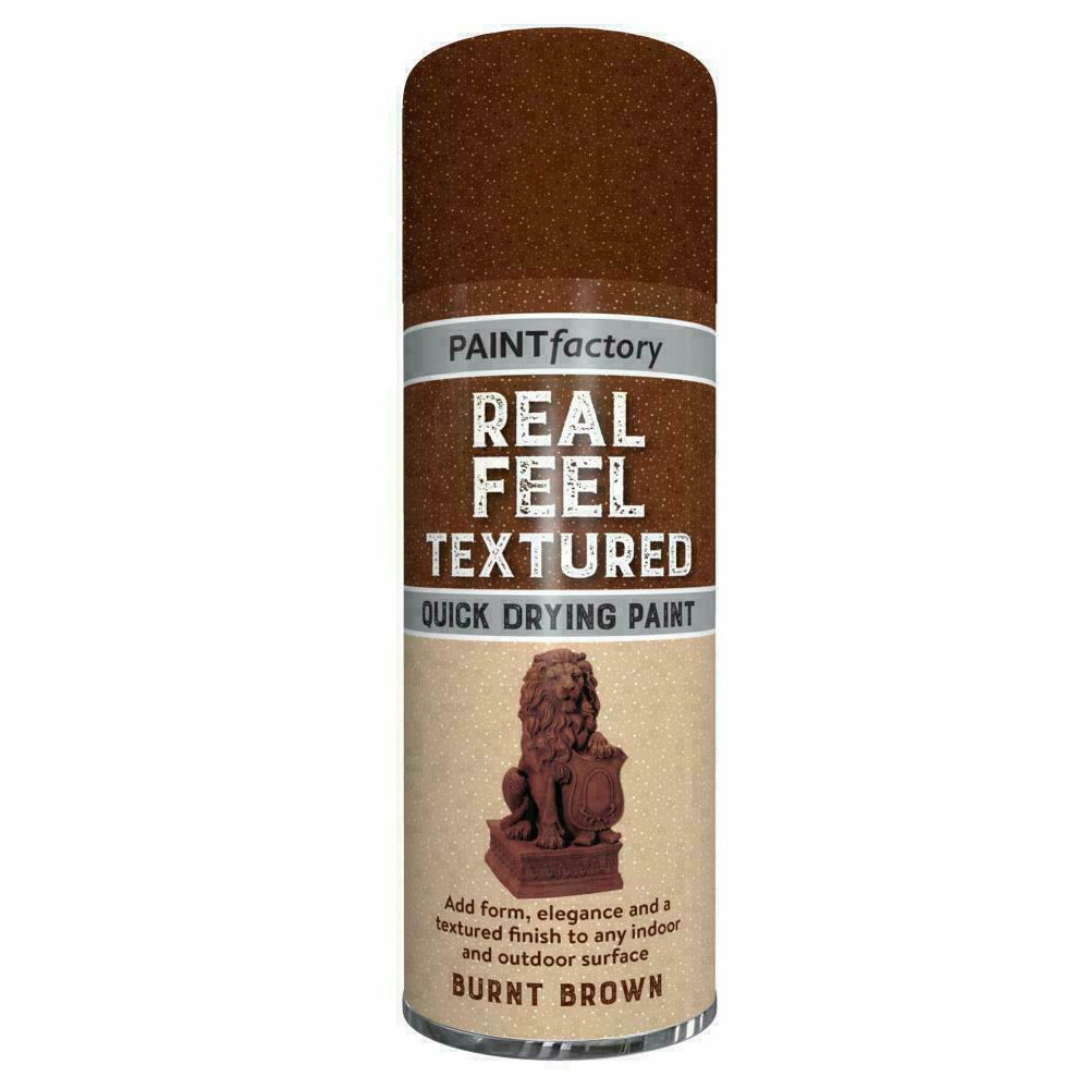 Paint-Factory-Real-Feel-Textured-Burnt-Brown-Quick-Drying-Spray-Paint-400ml
