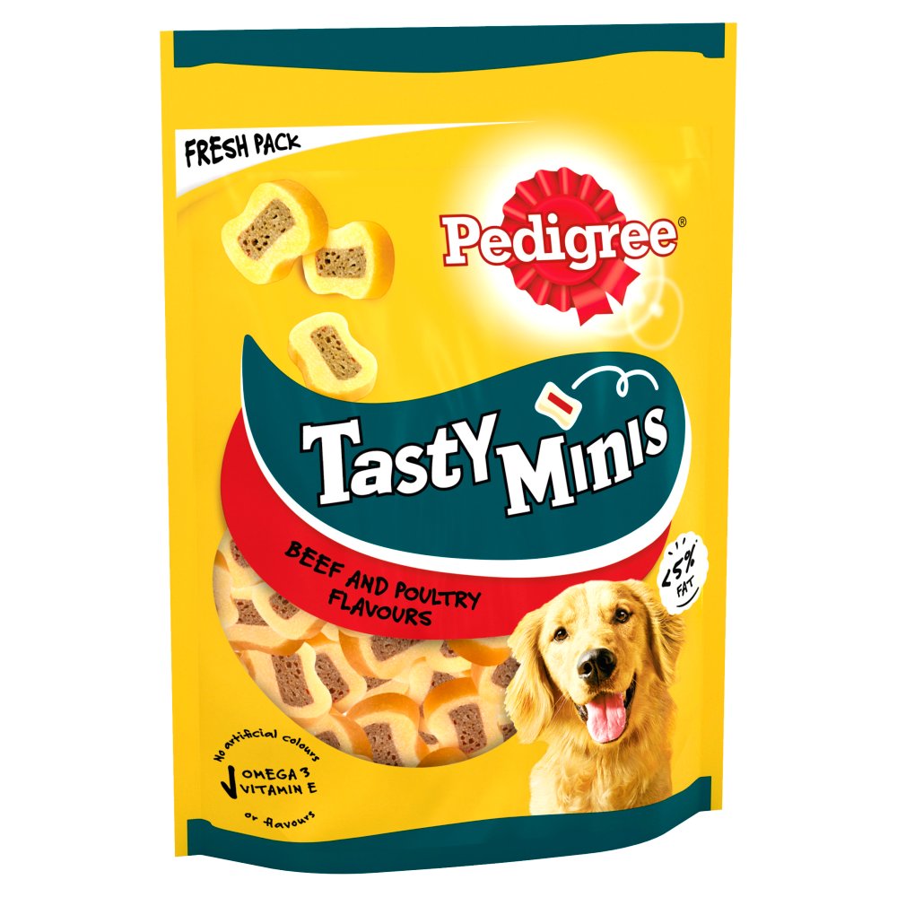 PedigreeTastyMinisChewySlicesBeefAdultDogTreats155g