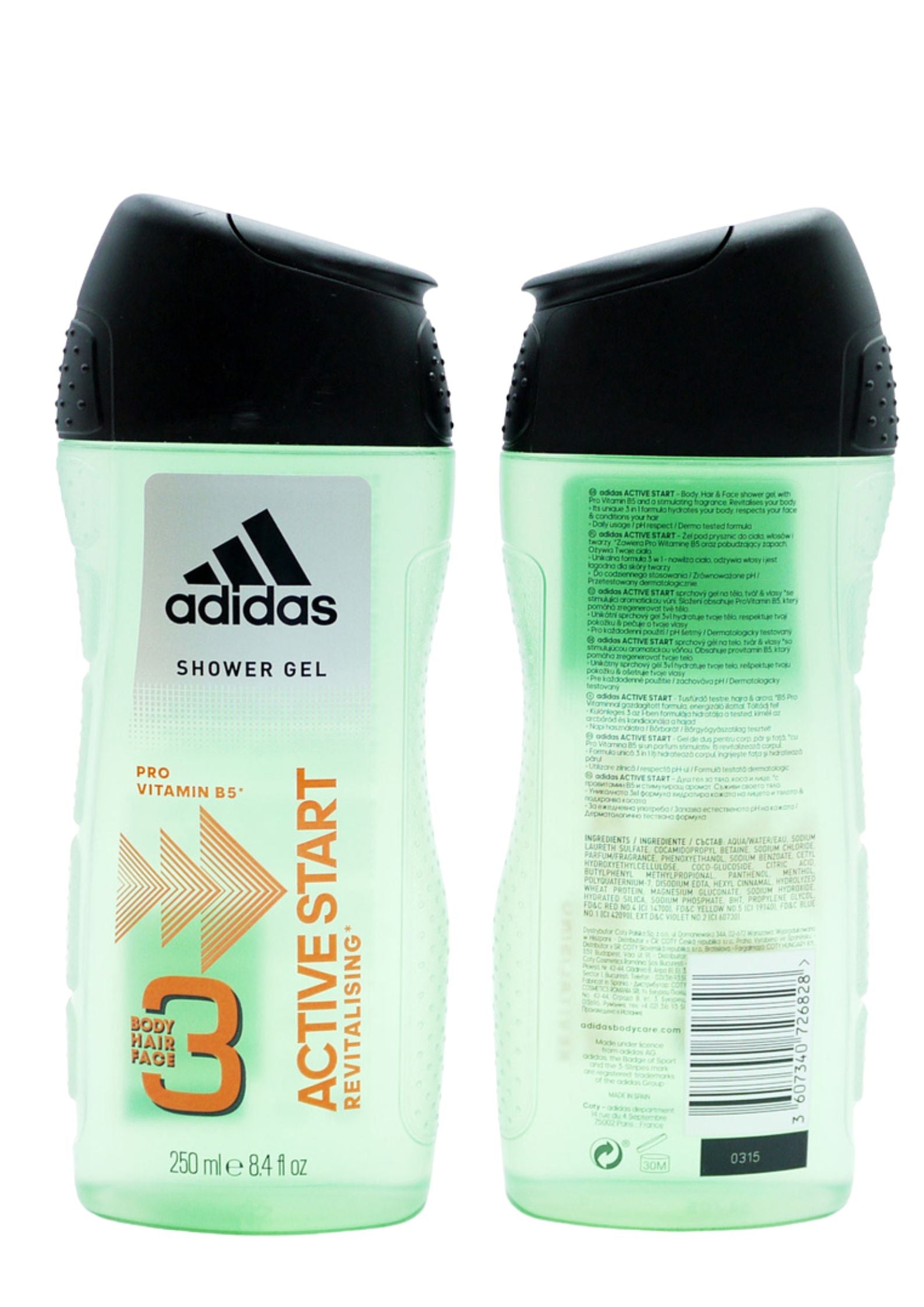 Adidas 3 Active Start Shower Gel for Men 250ml