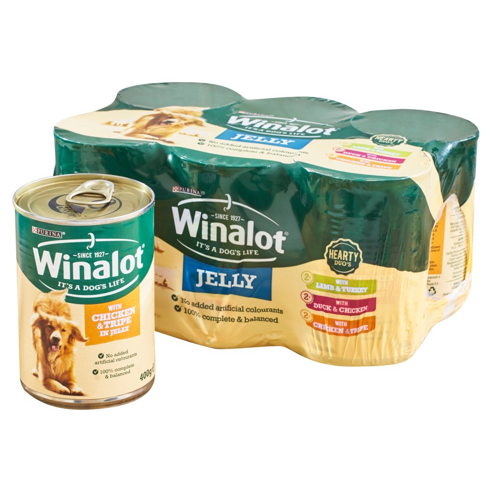 WINALOT Hearty Duo Mixed in Jelly Wet Dog Food Can 400g