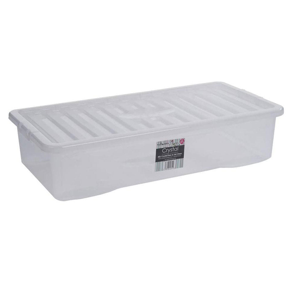 Wham-Crystal-Clear-Plastic-Storage-Box-With-Lid-42L