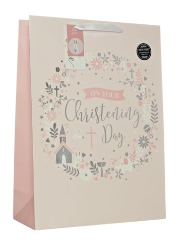 Pink Extra Large Christening Gift Bag