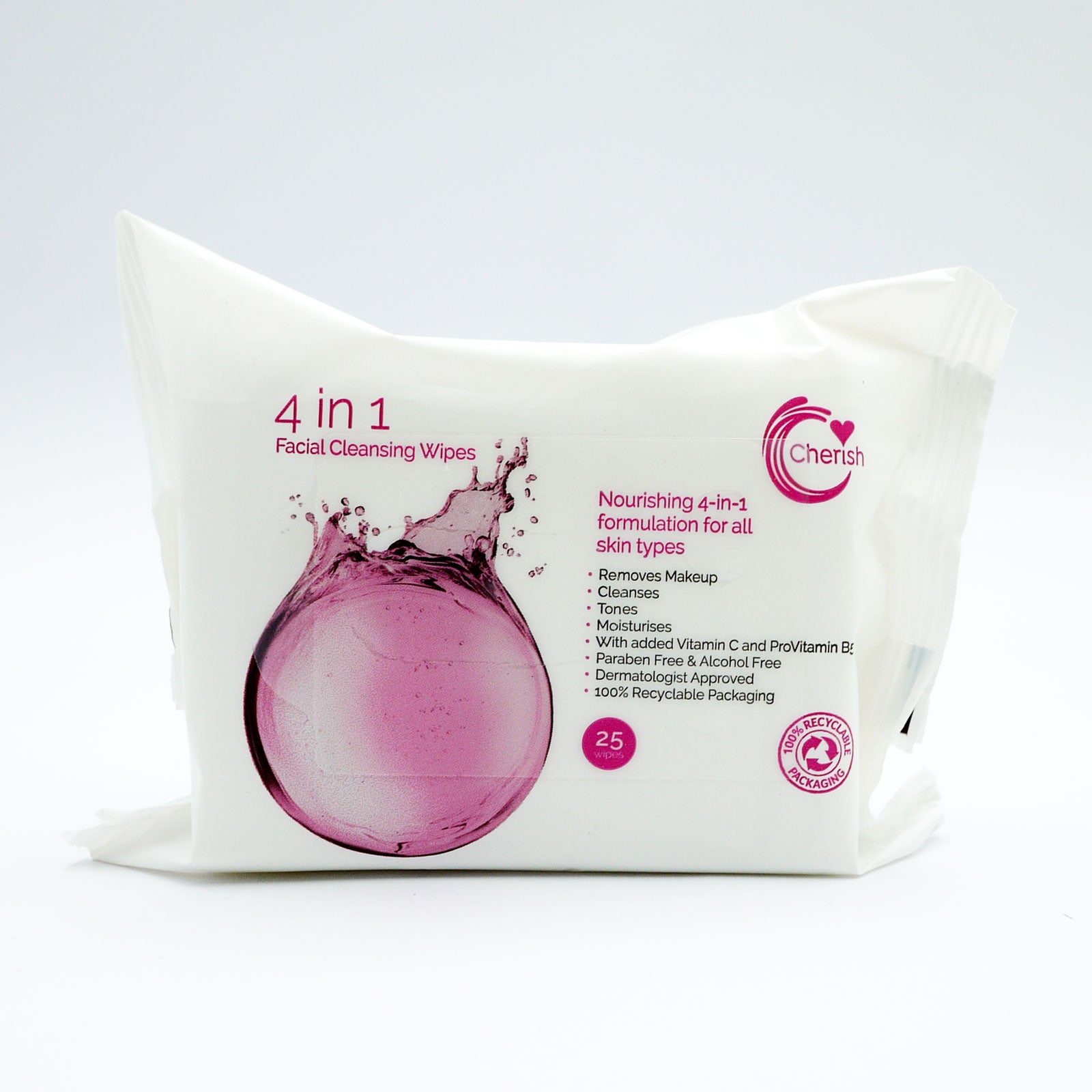 Cherish face wipes 4in 1 facial cleanse