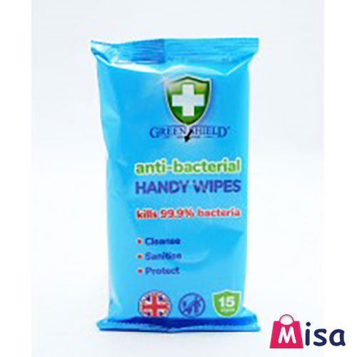 Greenshield antibacterial handy wipes 15 wipes x 12