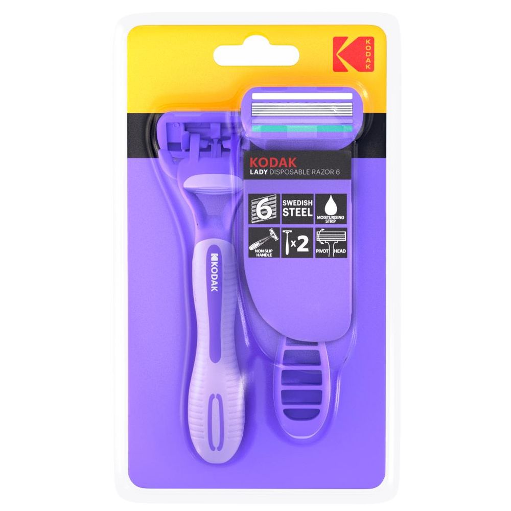 Buy Kodak Lady Disposable Razor 6 Swedish Steel Twin Pack - Premium Quality Toiletries Online - Product Image